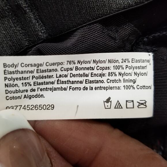 Maidenform Black Lace Embellished Bodysuit Style 1456 Size 36DD - NWT's - Picture 8 of 12